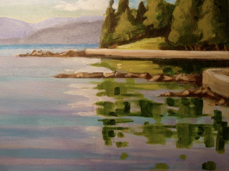 Reflections at Second Beach 8 x 10 acrylic on canvas