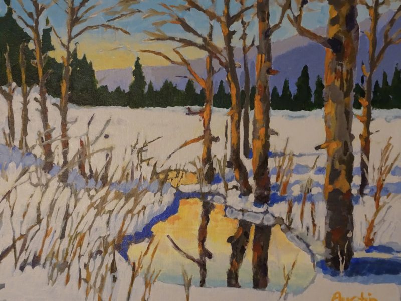 Winter Reflection 11 x 14 acrylic on canvas