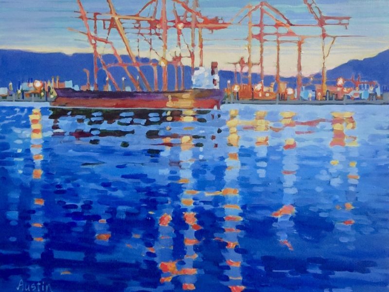 Light Pattern at the Docks 2 20 x 24 acrylic on canvas - sold