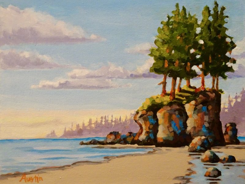 West Coast Stack 11 x 14 acrylic on canvas, donated to charity