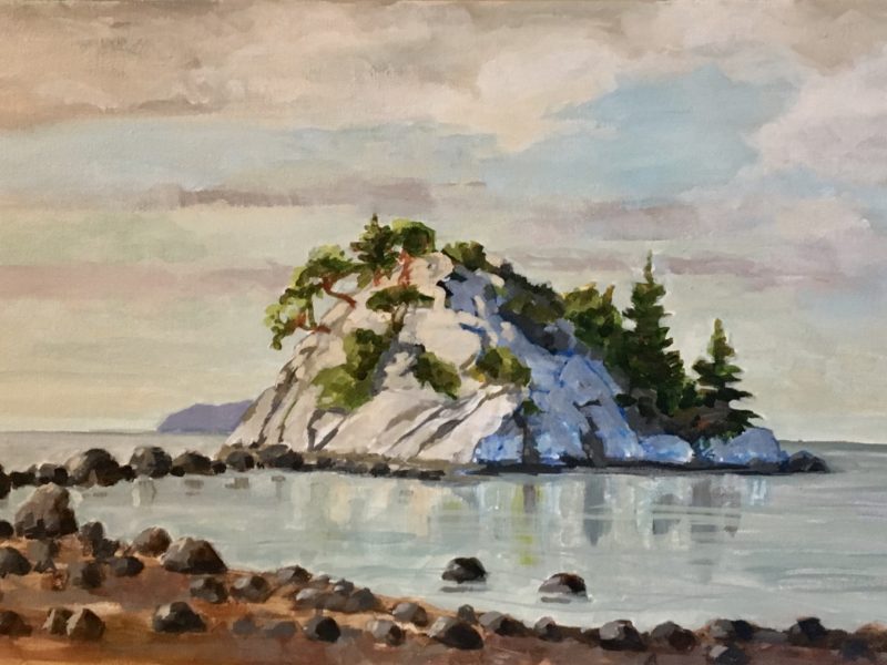 Beach at Whytecliff Park 12 x 24, acrylic on canvas - sold