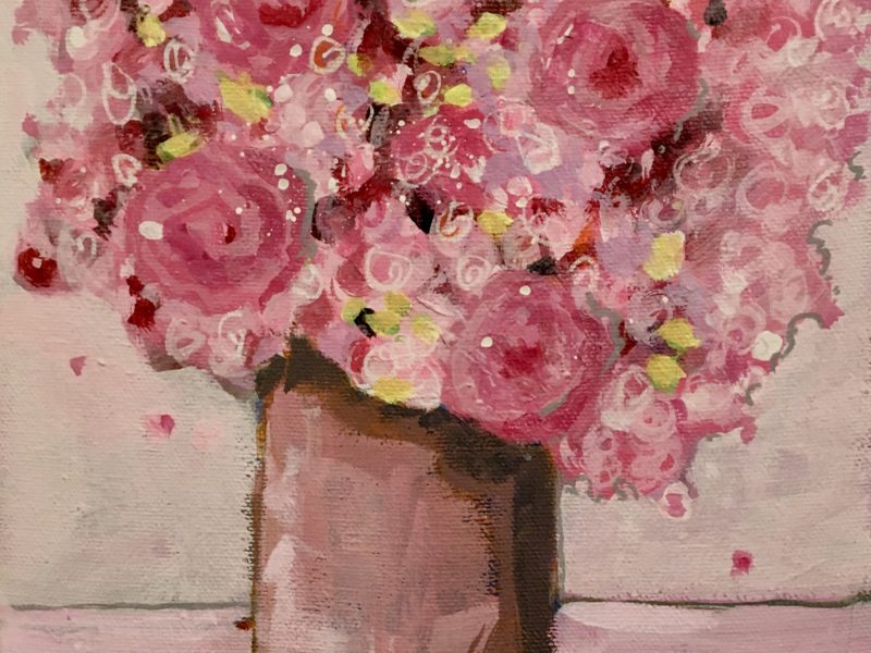 Pink Bouquet 8 x 10, acrylic on canvas