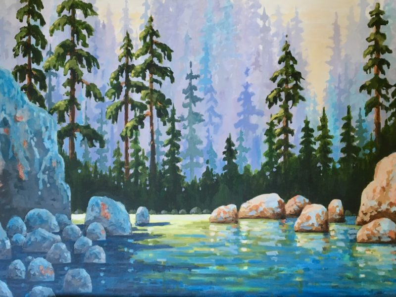 Lower Lynn Creek 30 x 48, acrylic on canvas - sold