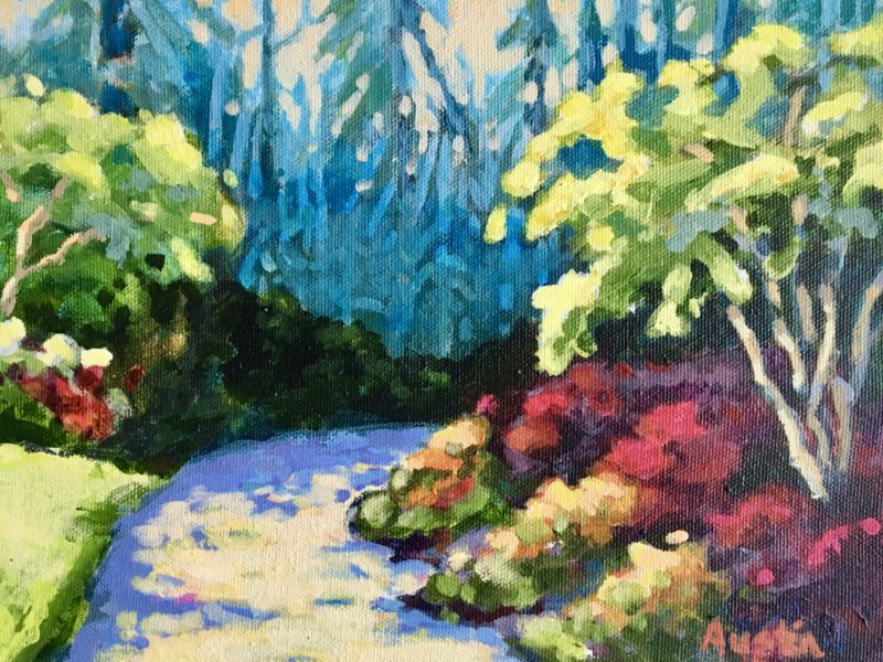 VanDusen Path 8 x 10, acrylic on canvas