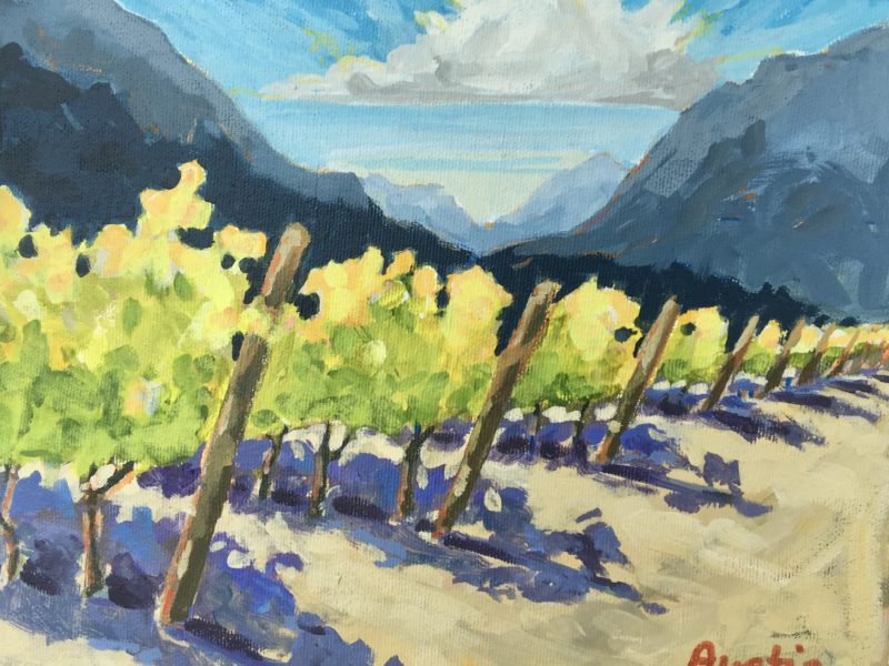 Fort Berens Vineyard 8 x 10 acrylic on canvas