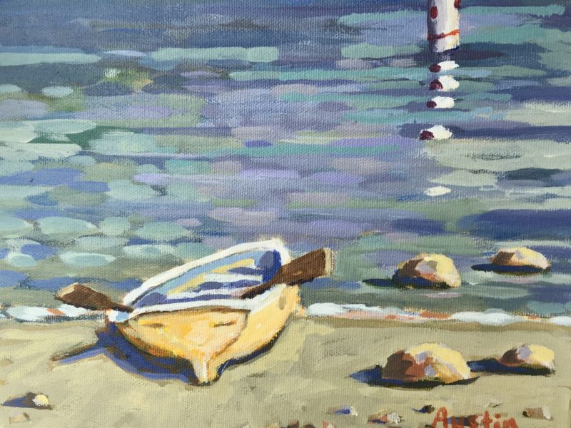 Lifeguard Boat, Deep Cove 8 x 10 acrylic on canvas - sold