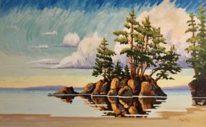 Coastal Islet 30 x 48, acrylic on canvas - sold