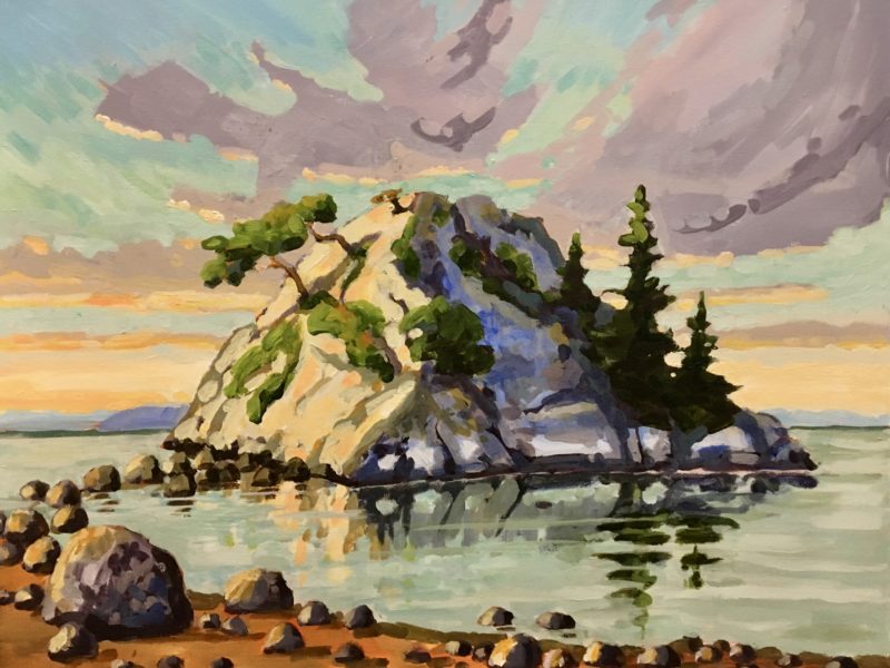 Morning Light, Whyte Islet. 16 x 20, acrylic on canvas - sold