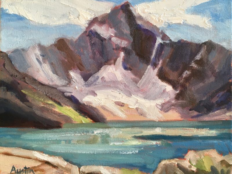 Mount Biddle, Lake McArthur 8 x 10, oil on canvas