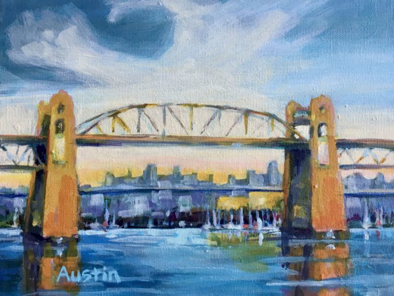 Burrard Bridge Pattern 8 x 10, acrylic on canvas