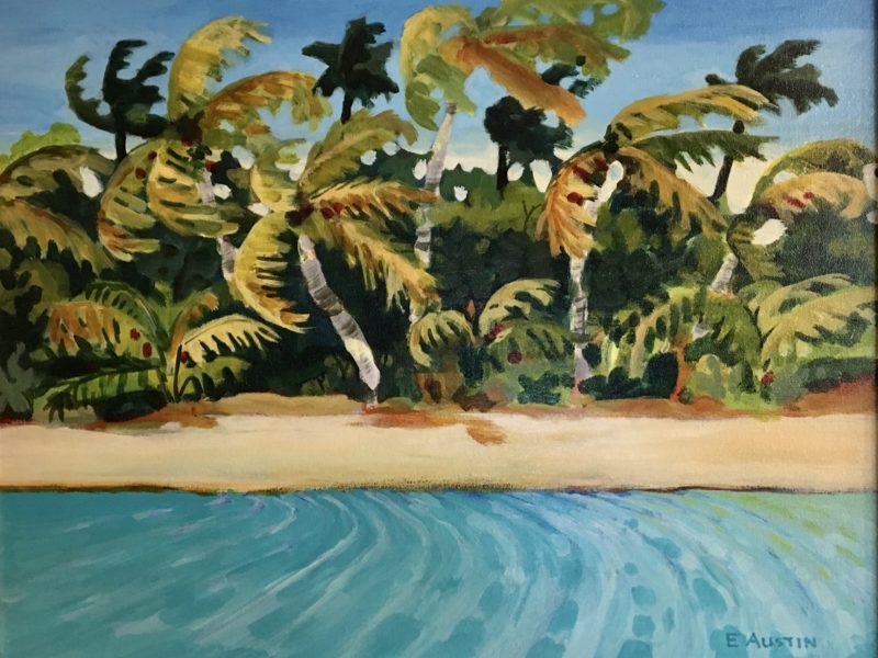 Palms in the Wind 16 x 20, acrylic on canvas