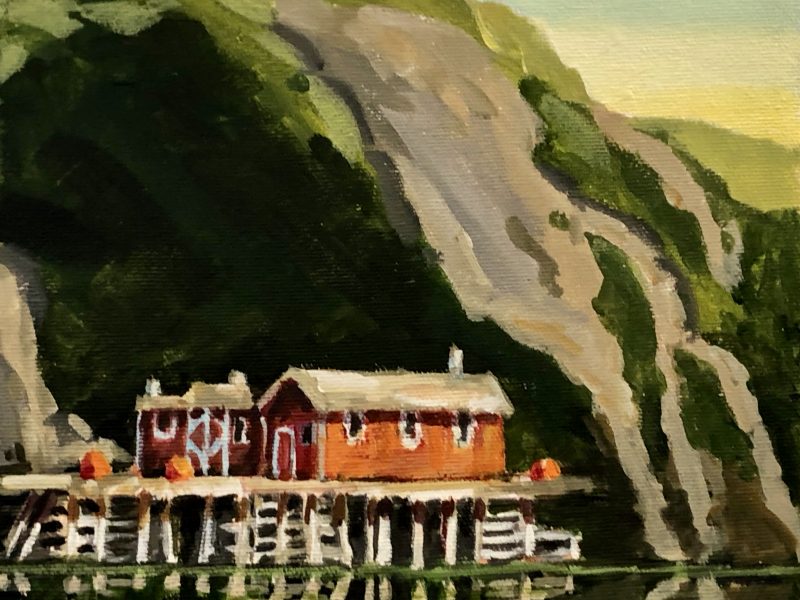 Quidi Vidi 3, Newfoundland 8 x 8, acrylic on canvas