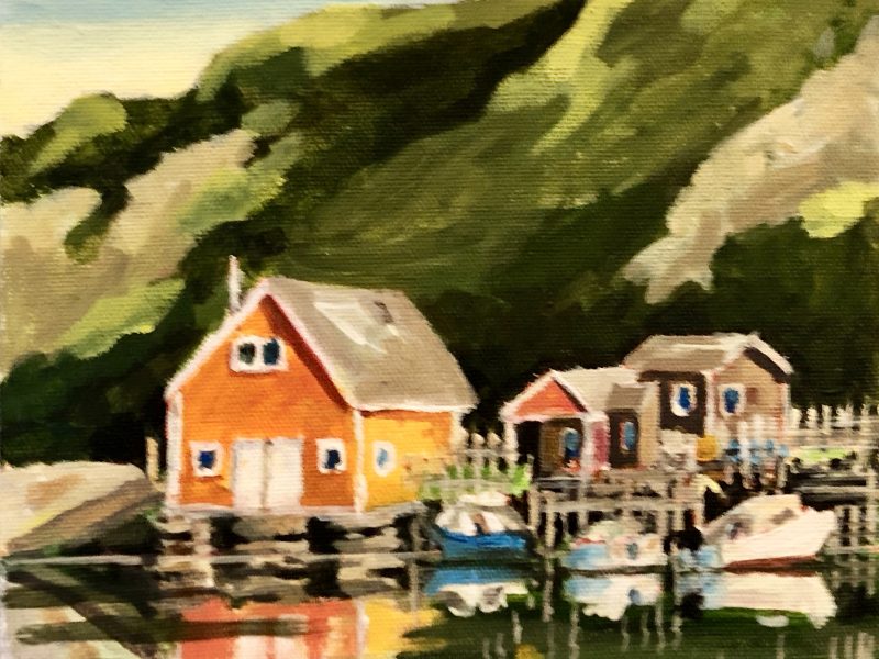 Quidi Vidi 4, Newfoundland 8 x 8, acrylic on canvas