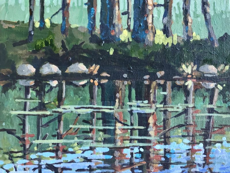 Cypress Reflections – Sold 8 x 10, acrylic on canvas 