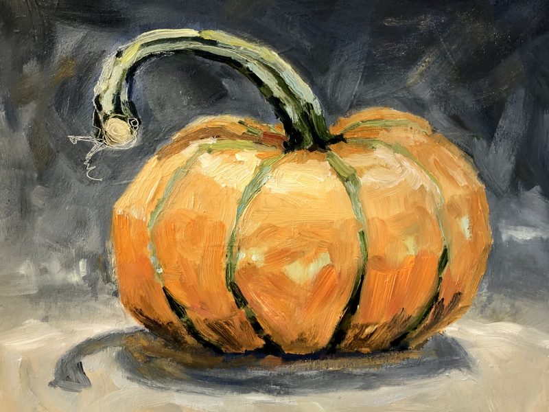 Pumpkin Time 8 x 10, oil on cradled panel