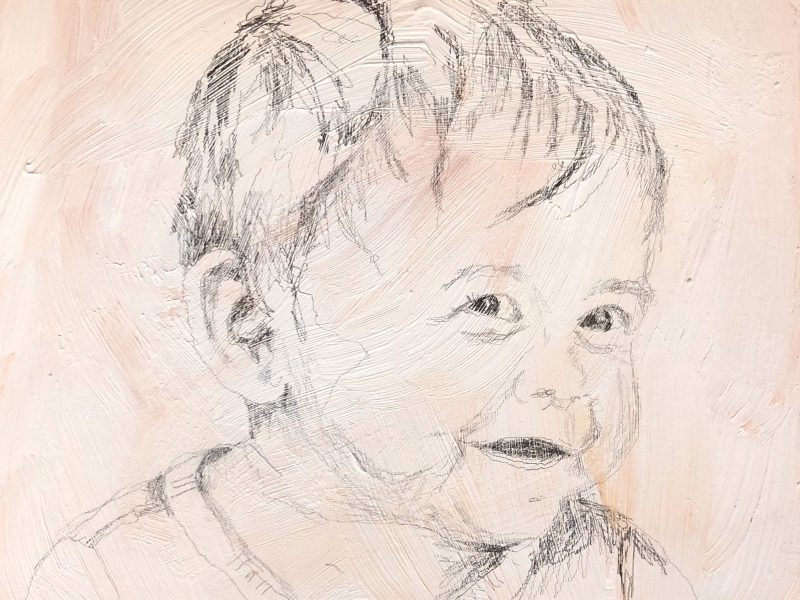 Young Man 7 6 x 6, graphite on cradled panel - sold