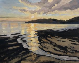 Stearman Beach Glow – Sold 11 x 14, oil on cradled panel