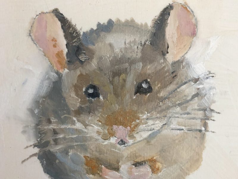 Not even a mouse… 4 x 4, oil on panel