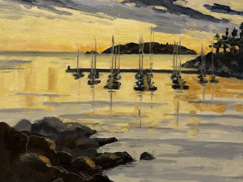 Eagle Harbour Stillness – SOLD 10 x 10, oil on canvas