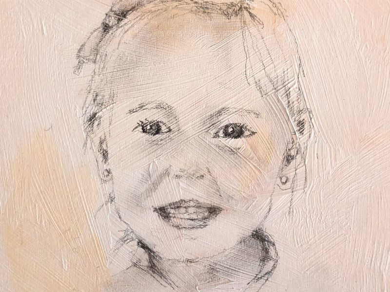 Young Lady 6 – Sold 6 x 6, graphite on board