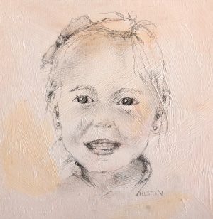 Young Lady 6 – Sold 6 x 6, graphite on board