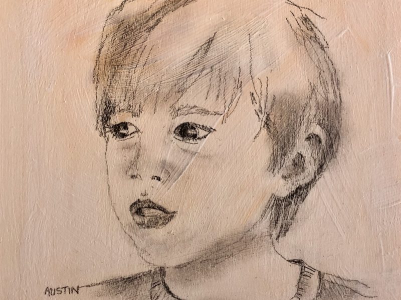 Young man 8 – Sold 6 x 6, graphite on board