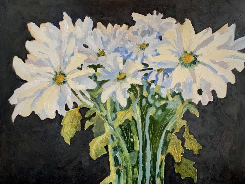 Fresh White Daisies – SOLD 11 x 14, oil on panel