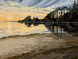 Cox Bay, Tofino Sunset 36 x 48, acrylic on canvas