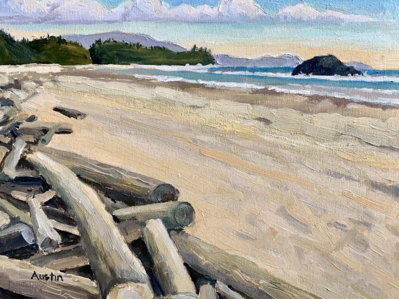 Long Beach, Pacific Rim National Park, Tofino 8 x 10, oil on birch board