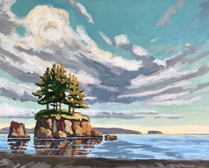West Coast Sea Stack 24 x 30, acrylic on canvas