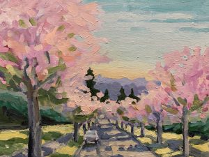Cherry Blossom Spring 8 x 10, oil on board