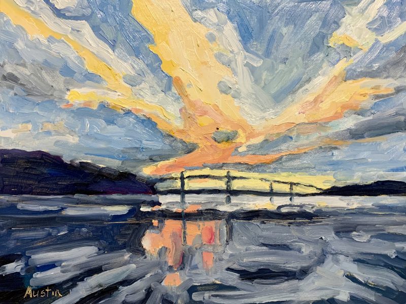 Bridge Reflections-SOLD 8 x 10, oil on board