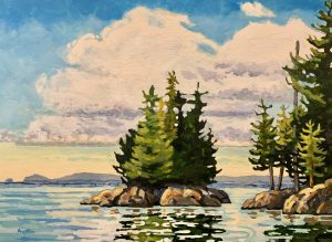 Contemplation, Telegraph Cove – SOLD 18 x 24, acrylic on canvas