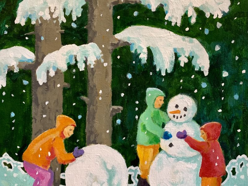 Joy in the Snow 10 x 14, acrylic on canvas