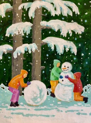 Joy in the Snow 10 x 14, acrylic on canvas