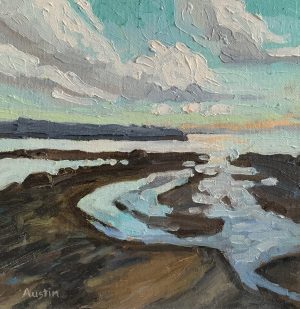 Stearman Beach – SOLD 8 x 8, oil on cradled panel