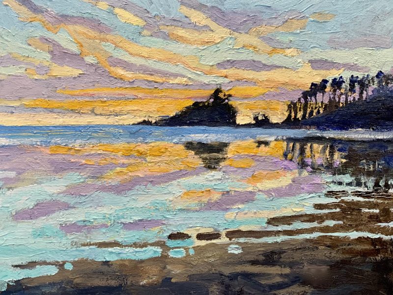 Cox Bay, Tofino 8 x 20, oil on board