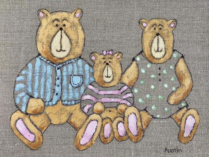 Three Bears – SOLD 8 x 10, acrylic on linen
