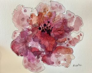 Azalea – SOLD 4 x 6, watercolour on paper