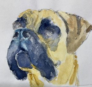 Walk, please? 4 x 4, watercolour on paper