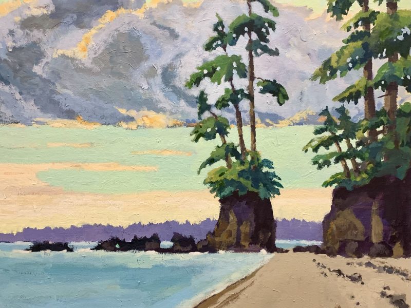 Down the beach 30 x 30. acrylic on canvas
