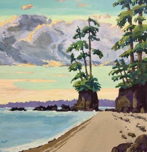 Down the beach 30 x 30. acrylic on canvas