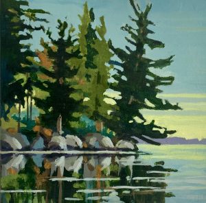 Reflective Point – SOLD 8 x 8, acrylic on canvas