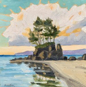 On the Coast – SOLD 6x6, oil on cradled panel