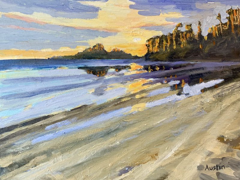 <span class="entry-title-primary">Cox Bay, Tofino Eve</span> <span class="entry-subtitle">8 x 10, oil on board</span>