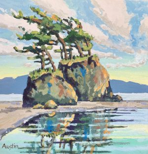 Shaped by the Winds – SOLD 8 x 8, acrylic on canvas