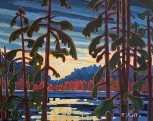 Beyond the Trees 14 x 18, acrylic on canvas