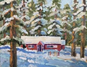 Hollyburn Lodge 8 x 10, oil on canvas board